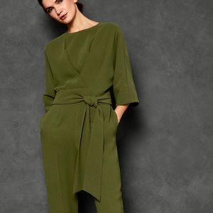 TED BAKER Hemla Khaki Olive Kimono Sleeve Jumpsuit Size 0 TedBaker/2 US XSmall